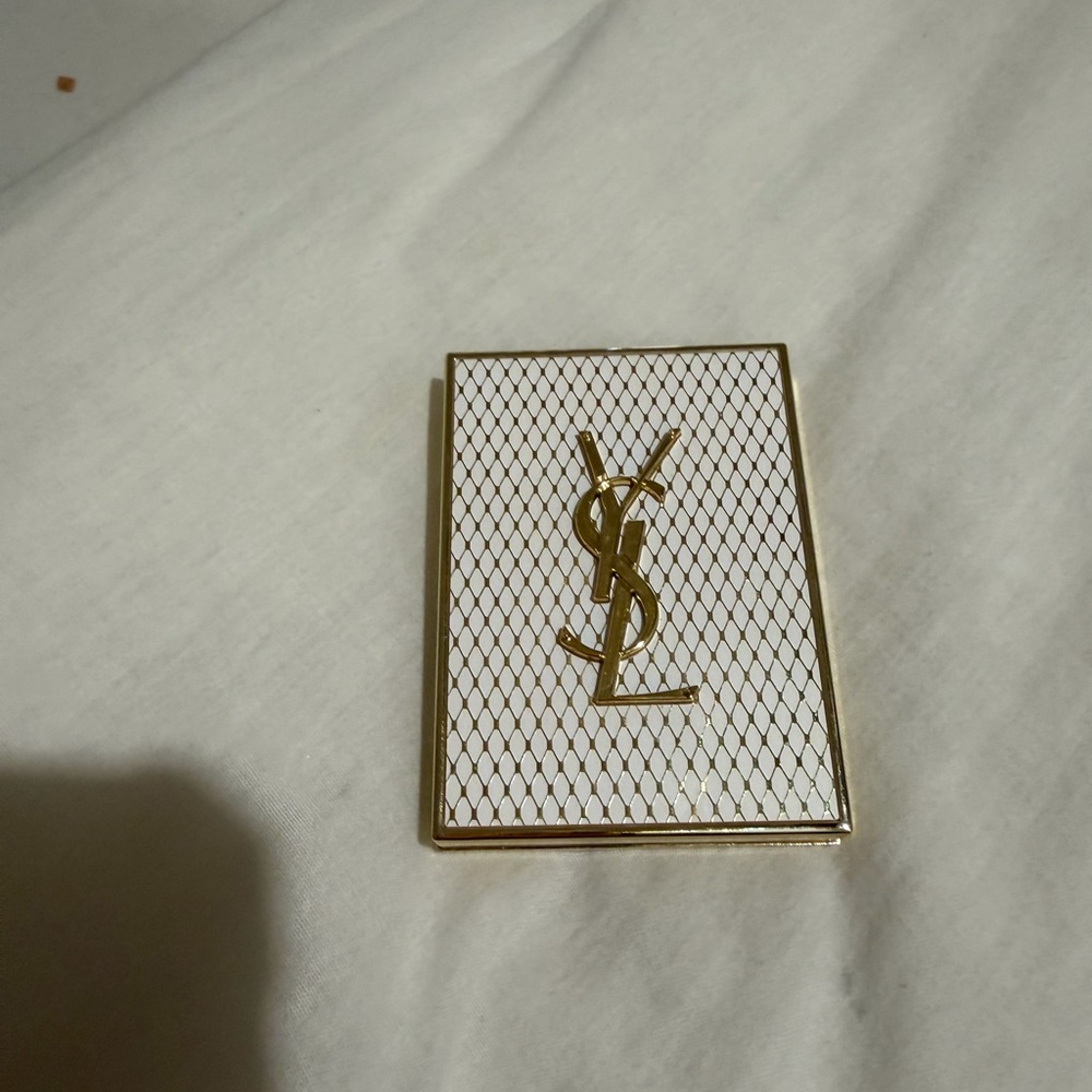 YSL White and Gold Compact